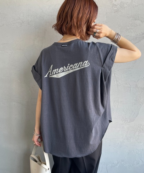 AMERICANA（アメリカーナ） tシャツ 別注 バックロゴ ラウンドヘム