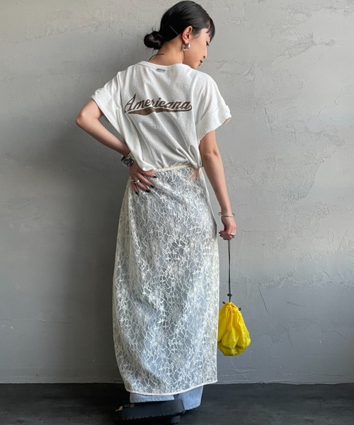 AMERICANA（アメリカーナ） tシャツ 別注 バックロゴ ラウンドヘム