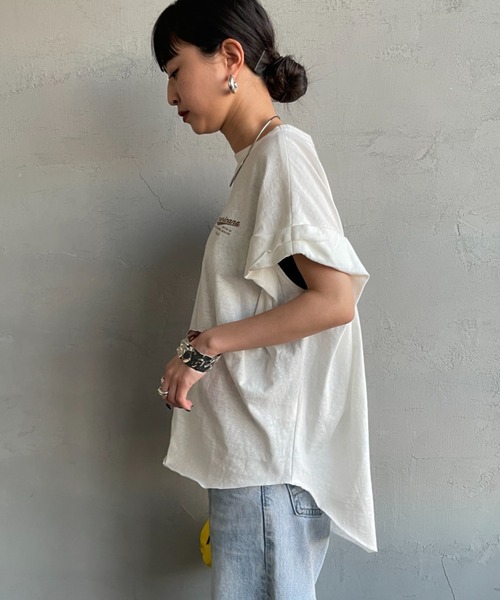 アメリカーナバックロゴTシャツ AMERICANA（アメリカーナ） tシャツ 別注 バックロゴ ラウンドヘム