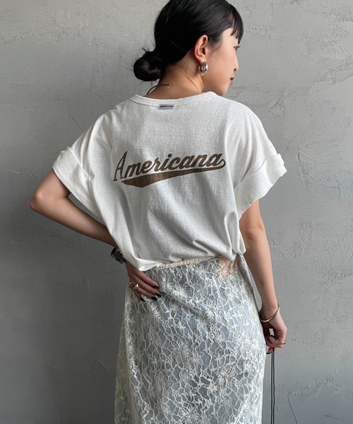 AMERICANA（アメリカーナ） tシャツ 別注 バックロゴ ラウンドヘム