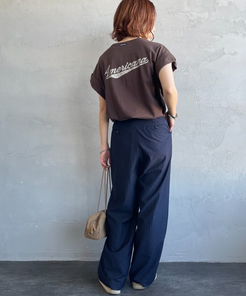 AMERICANA（アメリカーナ） tシャツ 別注 バックロゴ ラウンドヘム