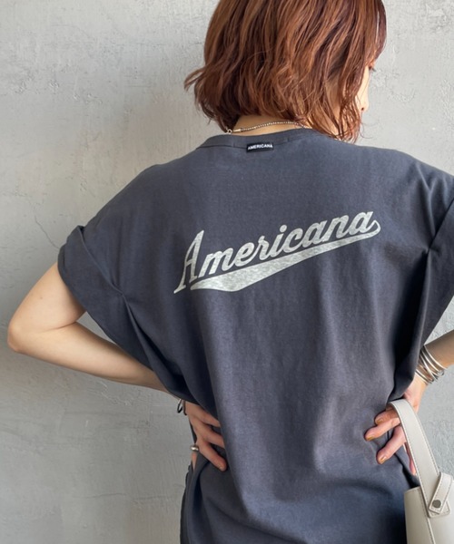 AMERICANA（アメリカーナ） tシャツ 別注 バックロゴ ラウンドヘム