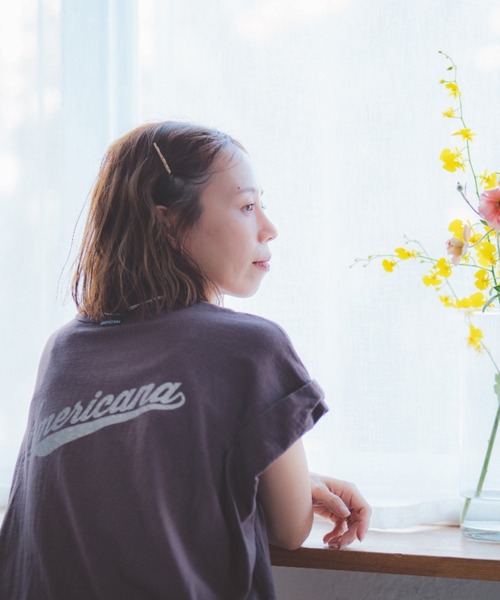 AMERICANA（アメリカーナ） tシャツ 別注 バックロゴ ラウンドヘム