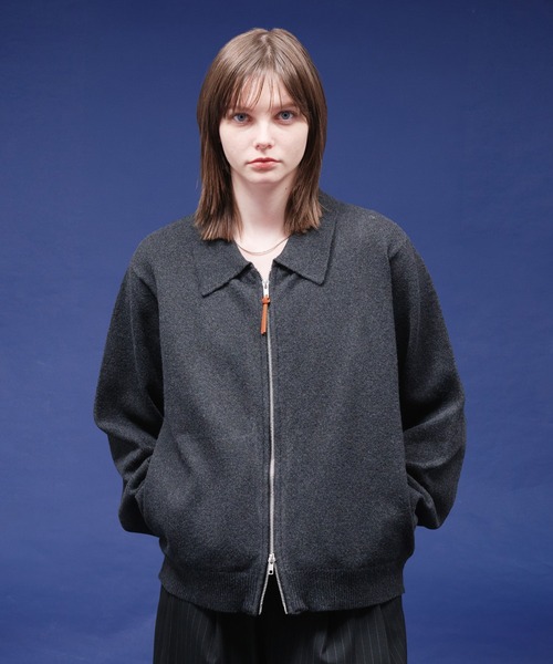 セーター ニット HIGHGAGE ZIP KNIT SHIRT/ハイゲージジップニット 