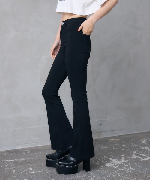 「ENVYM」 ブーツカットパンツ SMALL ブラック レディース_画像4