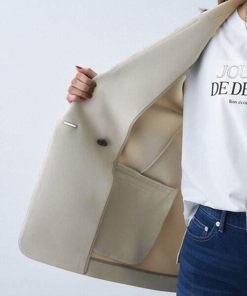 UNTITLED ダブルブレスト 半袖テーラードジャケット グレージュ 美品 
