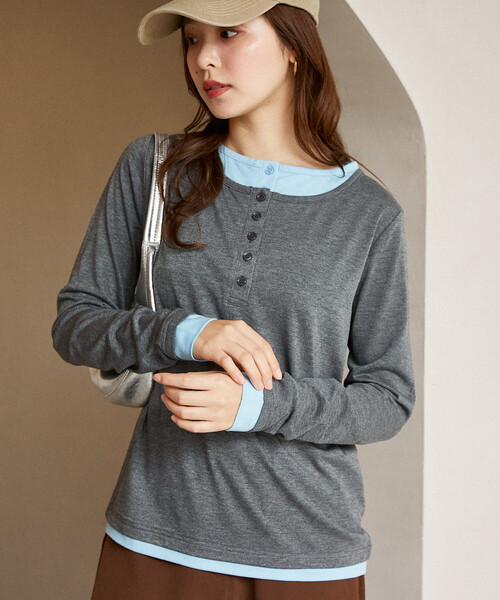 PUBLUX（パブリュクス） ヘンリーネック tシャツ ヘンリーネック
