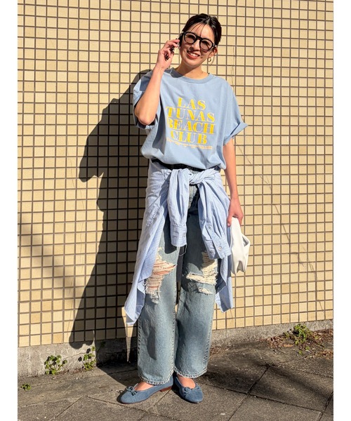 新品　Ungrid ウエストクロスデザインデニムパンツ ワイド ストレート24 Ungrid（アングリッド） ワイドパンツ ジーンズ デニム デニムパンツ