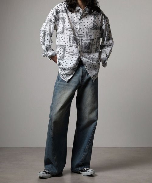 「Naive magic」 長袖シャツ M グレー メンズ_画像9