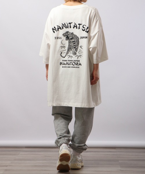 「波達(NAMITATSU)」 半袖Tシャツ - ブラック メンズ_画像7