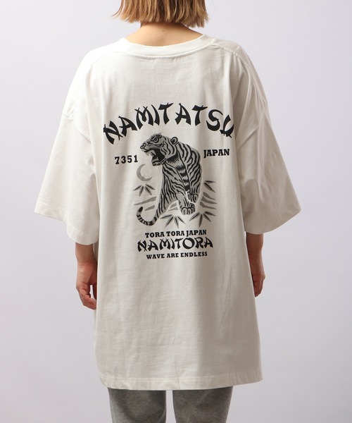 「波達(NAMITATSU)」 半袖Tシャツ - ブラック メンズ_画像9