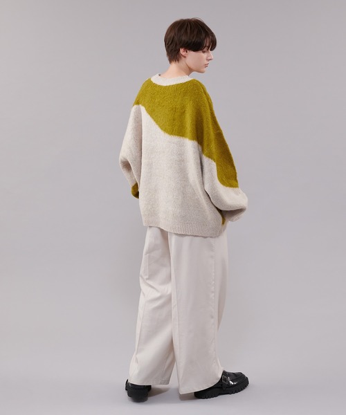 「ONCILY」 長袖ニット SMALL ネイビー メンズ_画像6