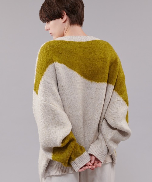 「ONCILY」 長袖ニット SMALL ネイビー メンズ_画像9