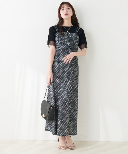 natural couture ワンピース ドレープカットキャミワンピース