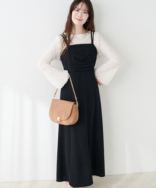 natural couture ワンピース ドレープカットキャミワンピース