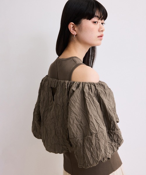 【ay-ka】アダムエロペ　ニットタンクセットクロップドプルオーバー ADAM ET ROPE'（アダムエロペ） 「WEB限定」ニットタンクセット