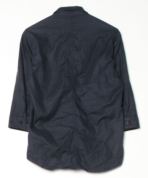 「SHIPS JET BLUE」 7分袖シャツ MEDIUM ネイビー メンズ_画像2