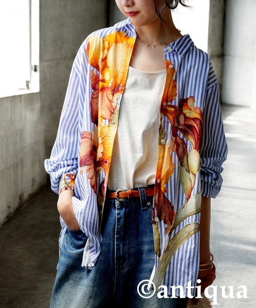 「antiqua」 長袖シャツ ONESIZE ホワイト レディース_画像9
