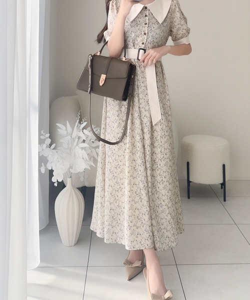 「mily bilet」 半袖ワンピース MEDIUM ネイビー レディース_画像4