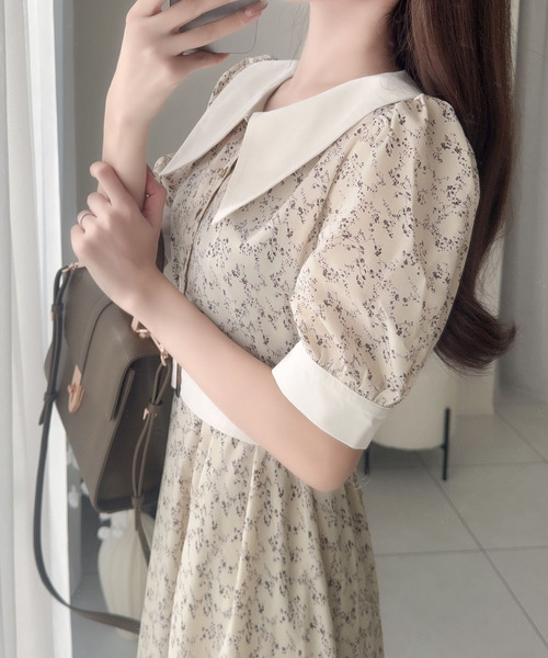 「mily bilet」 半袖ワンピース MEDIUM ネイビー レディース_画像5