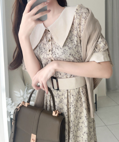 「mily bilet」 半袖ワンピース MEDIUM ネイビー レディース_画像6