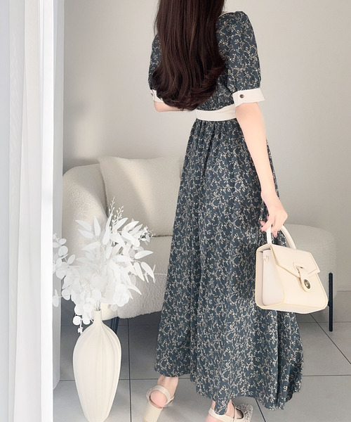 「mily bilet」 半袖ワンピース MEDIUM ネイビー レディース_画像8