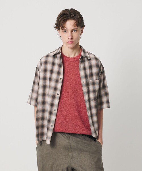 BEAUTY＆YOUTH UNITED ARROWS シャツ ボイル オンブレ チェック 