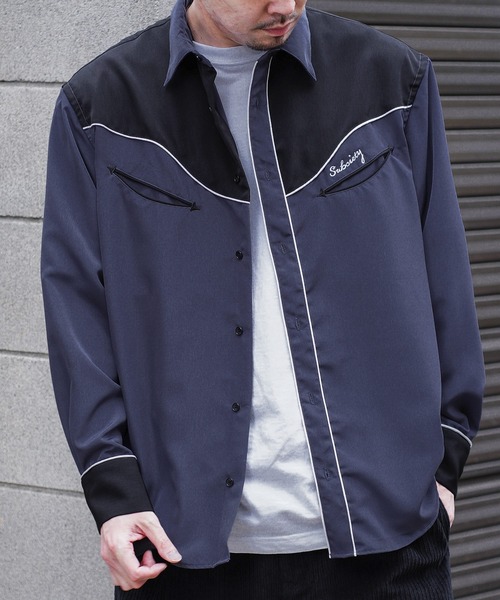 「Subciety」 長袖シャツ MEDIUM グレー メンズ_画像2