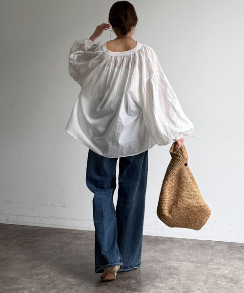 「DouDou」 デニムパンツ 36 インディゴブルー レディース_画像5