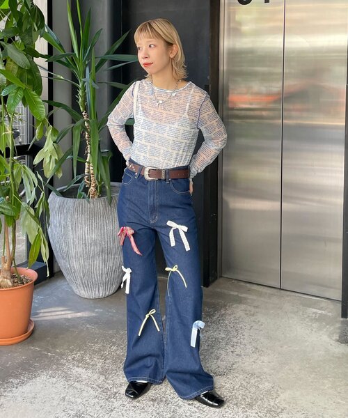 「HELLO.SANFRANCISCO」 長袖カットソー ONE SIZE オレンジ レディース_画像7