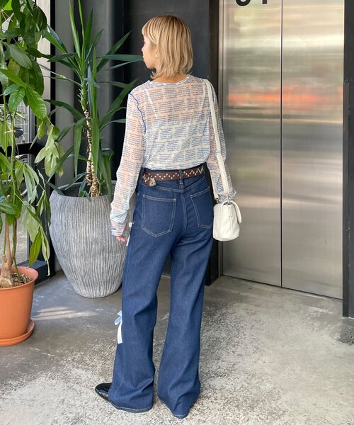 「HELLO.SANFRANCISCO」 長袖カットソー ONE SIZE オレンジ レディース_画像9
