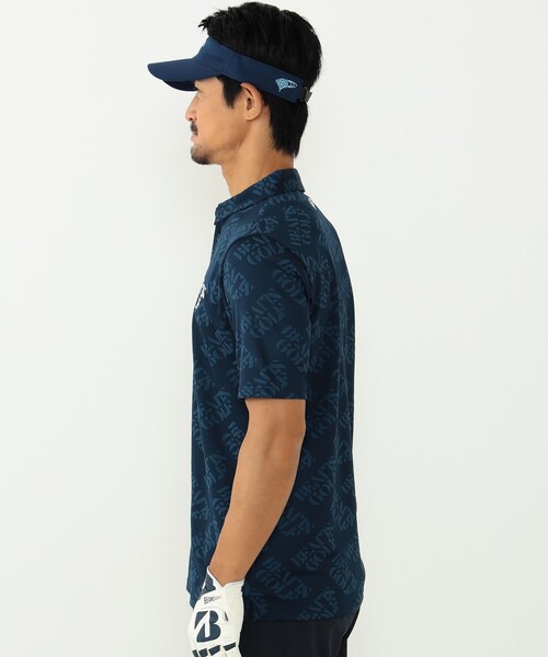 「BEAMS GOLF」 半袖ポロシャツ SMALL ネイビー メンズ_画像3
