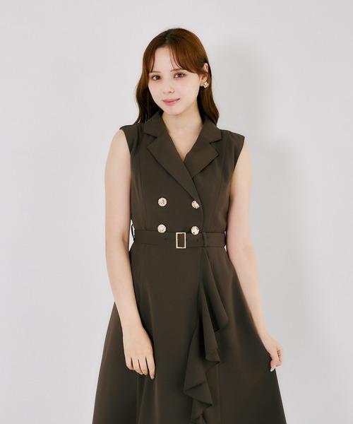 tocco closet（トッコ クローゼット） ワンピース ベルト付きジレ風