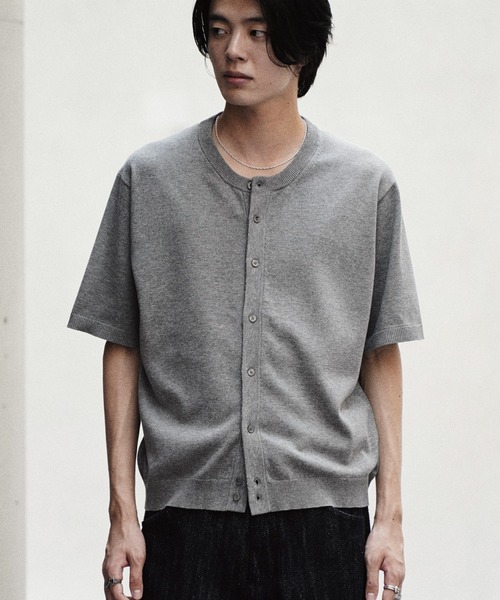 WYM LIDNM カーディガン T/C CREW HALF SLEEVE CARDIGAN メンズ