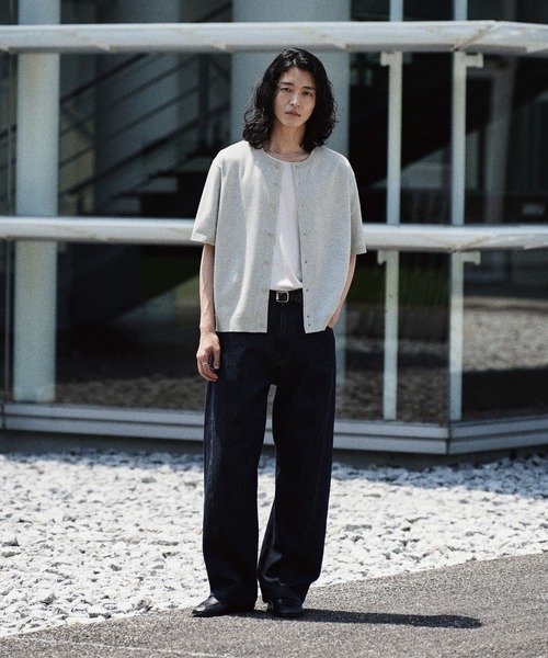 WYM LIDNM カーディガン T/C CREW HALF SLEEVE CARDIGAN メンズ