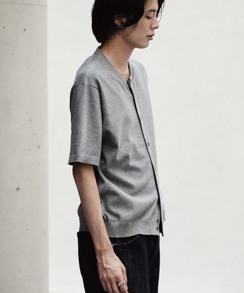 WYM LIDNM カーディガン T/C CREW HALF SLEEVE CARDIGAN メンズ