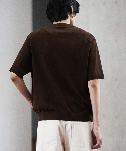 WYM LIDNM カーディガン T/C CREW HALF SLEEVE CARDIGAN メンズ