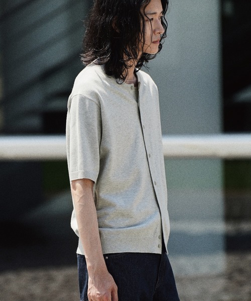 WYM LIDNM カーディガン T/C CREW HALF SLEEVE CARDIGAN メンズ