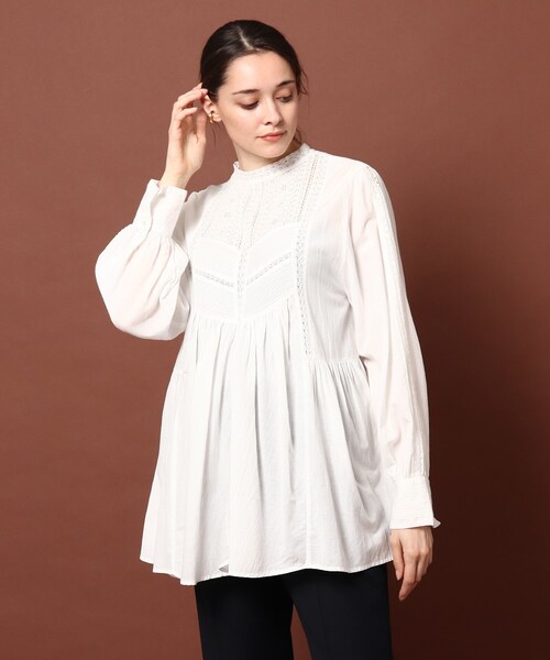 「DRESSTERIOR」 長袖ブラウス 38 ブルー レディース_画像4