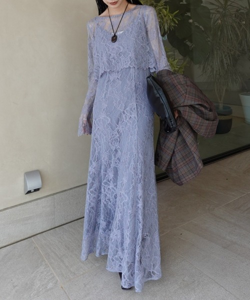 Ameri（アメリ） パーティードレス ドレス RASCHEL LACE LAYERED DRESS