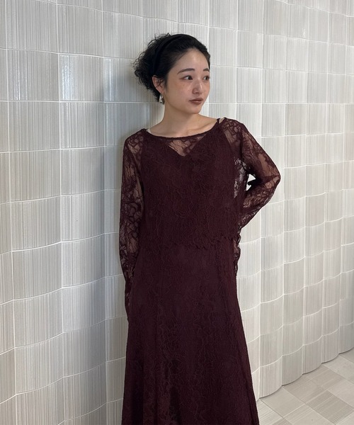 Ameri（アメリ） パーティードレス ドレス RASCHEL LACE LAYERED DRESS