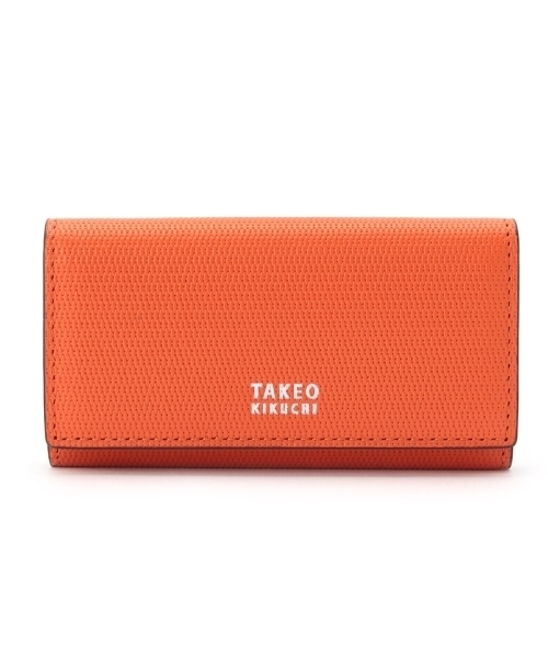 TAKEO KIKUCHI オレンジ レザー キーケース TAKEO KIKUCHI（タケオキクチ） キーケース メンズ レディース 小銭