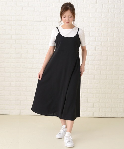 ワンピース ドレス ノースリーブワンピース キャミ S/L Lace Ladies ワンピース ノースリーブ ゆったりロングキャミ
