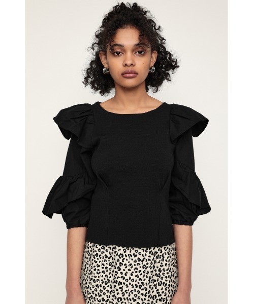 SLY（スライ） シャツ ブラウス DOCKING FRILL TOPS ドッキング フリル 
