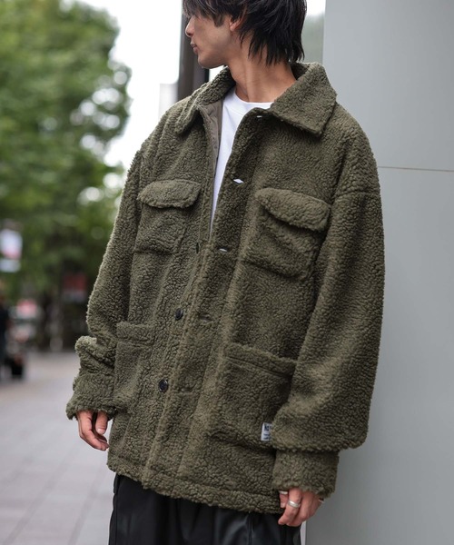FREAK'S STORE コート アウター 丸襟 カットボアジャケット