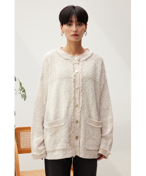 crie conforto ジャケット ノーカラージャケット ジャガードノーカラー