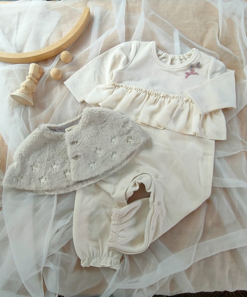 kids zoo（キッズズー） ベビー服 ロンパース 柔らか裏毛フリル付き 