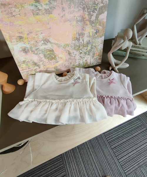 kids zoo（キッズズー） ベビー服 ロンパース 柔らか裏毛フリル付き