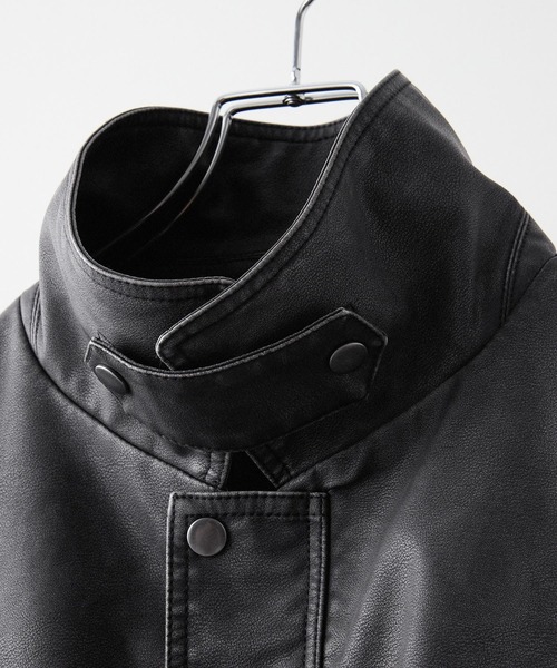 CLEL ヴィンテージデザイン合皮ブルゾン Sサイズ　ブラック CLEL（クレイル）の「【CLEL】Vintage Design Blouson/ヴィンテージ