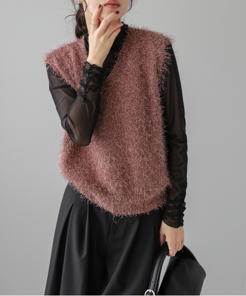 ベスト ジレ COMFY ラメ ニットベスト レディース STEVEN ALAN ベスト ジレ 「Steven Alan」ラメ ニット